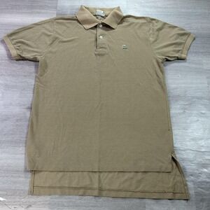 VINTAGE VanCort Polo Shirt Mens Large Beige Embroidered Frog Hong Kong Logo